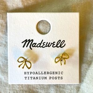 Madewell Gold Bow Earrings